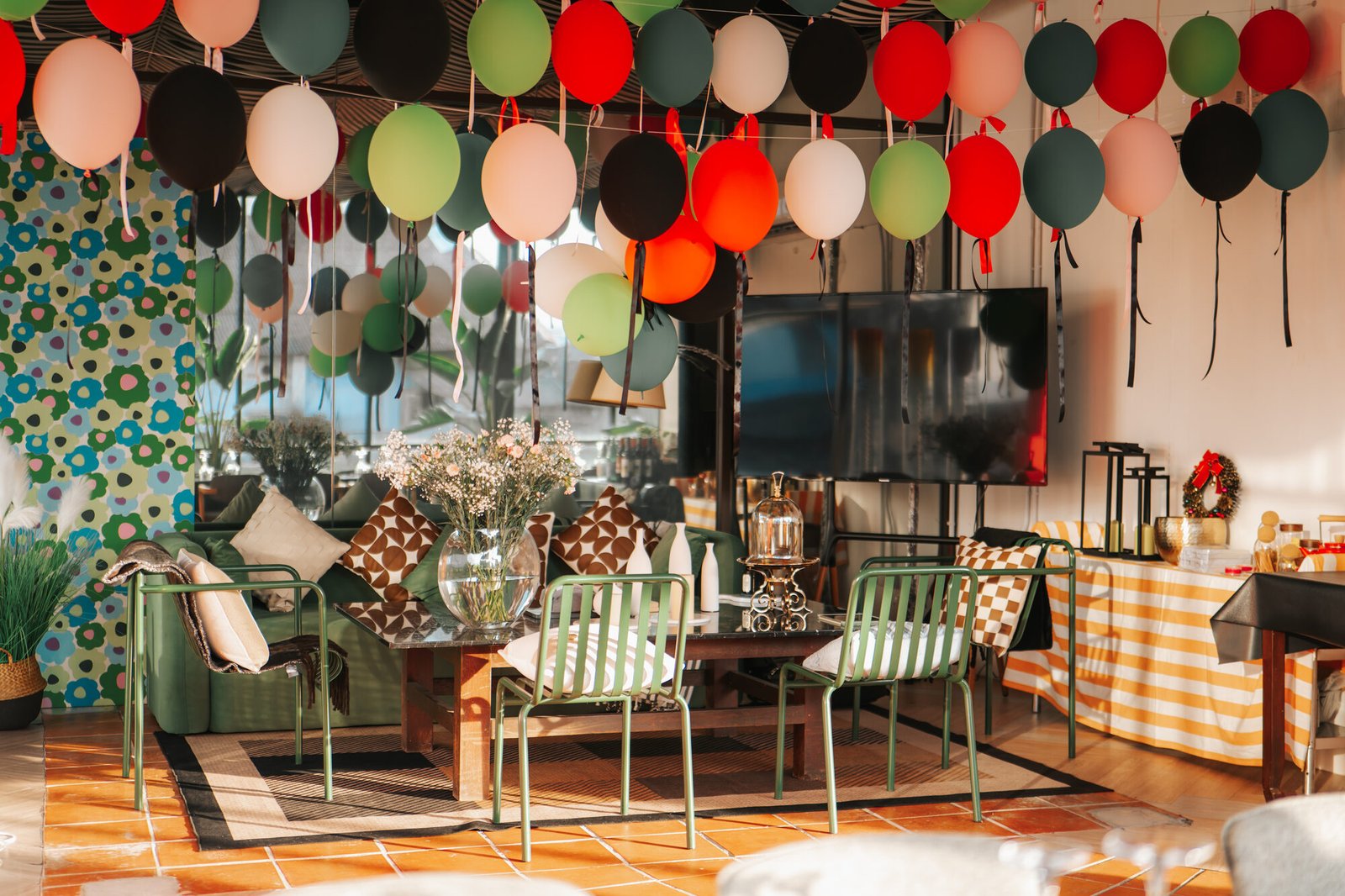 Lounge set up for a celebration at Siam Social